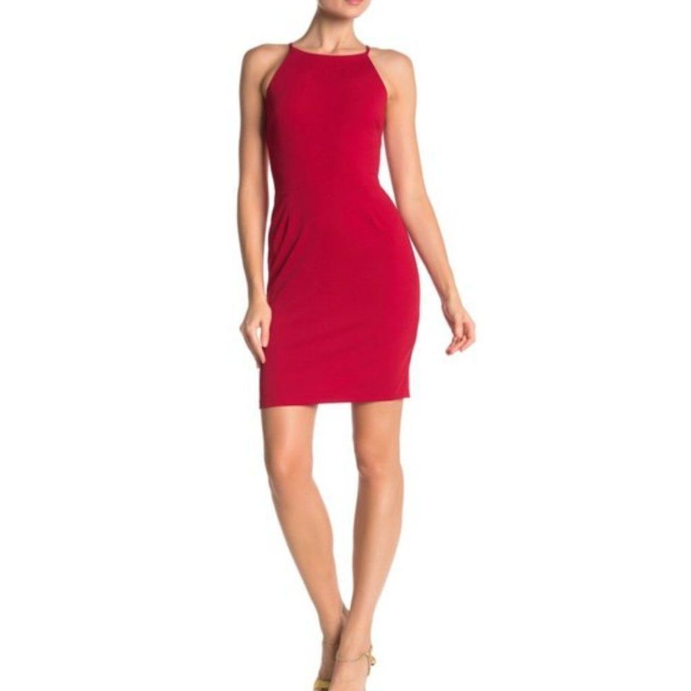 Love...Ady Red Halter Neck Bodycon Dress size L